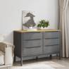 Chest of Drawers FLORO Grey Solid Wood Pine - Timeless Storage