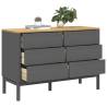 Chest of Drawers FLORO Grey Solid Wood Pine - Timeless Storage