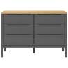 Chest of Drawers FLORO Grey Solid Wood Pine - Timeless Storage