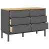 Chest of Drawers FLORO Grey Solid Wood Pine - Timeless Storage