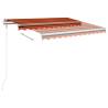 Manual Retractable Awning with LED 3.5x2.5m - Orange & Brown