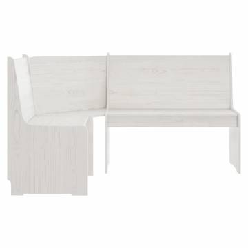 Corner Bench 151 cm Solid Wood Pine White - Stylish Comfort