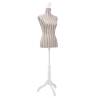 Ladies Bust Display Mannequin Linen With Stripes Colour grey Number of 1 