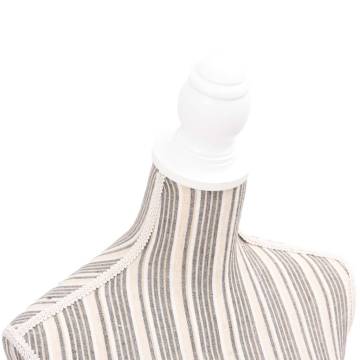 Ladies Bust Display Mannequin - Adjustable Linen with Stripes