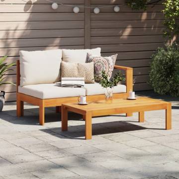 Stylish Garden Sofa 2-Seater with Armrest | Solid Acacia Wood