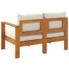 Stylish Garden Sofa 2-Seater with Armrest | Solid Acacia Wood