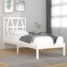 Bed Frame White Solid Wood Pine 90x190 cm Single Colour white Size 90 x 190 cm 