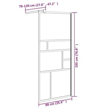 Walk-in Shower Wall 90x195 cm ESG Glass - Stylish & Durable