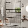 Walk-in Shower Wall 115x195 cm Black ESG Glass | Hipomarket