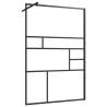 Walk-in Shower Wall 115x195 cm Black ESG Glass | Hipomarket