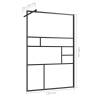 Walk-in Shower Wall 115x195 cm Black ESG Glass | Hipomarket