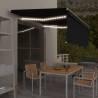 Manual Retractable Awning with Blind&LED 4.5x3m Anthracite Colour anthracite Size 4.5 x 3 m Quantity in Package 1 