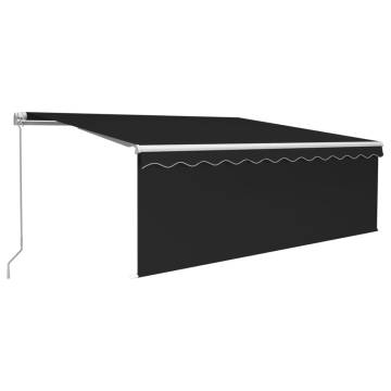 Manual Retractable Awning with LED & Blind - 4.5x3m Anthracite