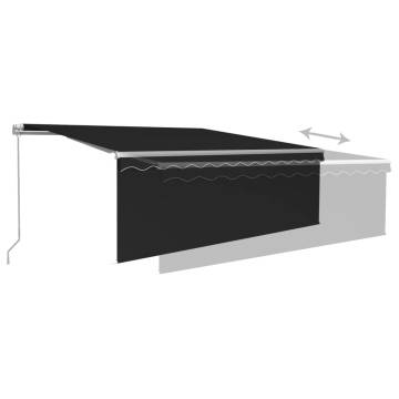 Manual Retractable Awning with LED & Blind - 4.5x3m Anthracite