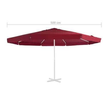 Replacement Fabric for Outdoor Parasol - Bordeaux Red 500 cm