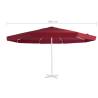 Replacement Fabric for Outdoor Parasol - Bordeaux Red 500 cm