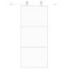 Sliding Door White 90x205 cm - Tempered Glass & Aluminium