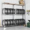 2-Layer Tire Racks 2 pcs Silver 110x40x180 cm Steel Colour silver Size 110 x 40 x 180 cm Quantity in Package 1 Amount 2 