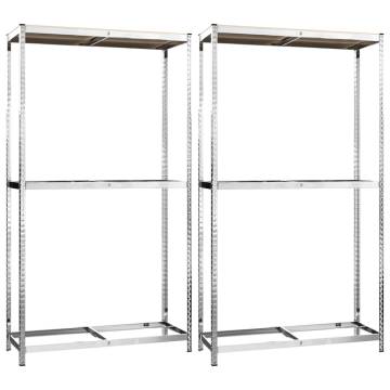 2-Layer Tire Racks - Silver Steel Storage | HipoMarket UK