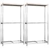 2-Layer Tire Racks - Silver Steel Storage | HipoMarket UK