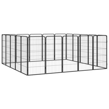 20-Panel Dog Playpen Black 50x100 cm | Durable & Safe