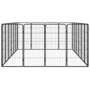 20-Panel Dog Playpen Black 50x100 cm | Durable & Safe