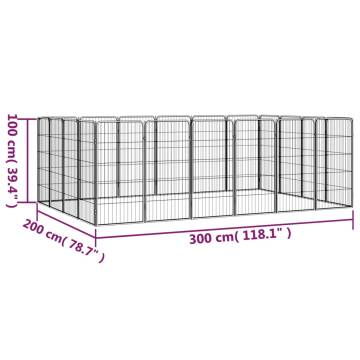 20-Panel Dog Playpen Black 50x100 cm | Durable & Safe