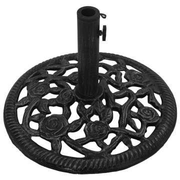 Sturdy Black Umbrella Base - 48x48x33 cm Cast Iron