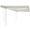 Manual Retractable Awning with LED 4.5x3.5 m Cream Colour cream Size 4.5 x 3.5 m Quantity in Package 1 