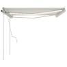 Manual Retractable Awning with LED - Cream 4.5x3.5m