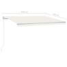 Manual Retractable Awning with LED - Cream 4.5x3.5m