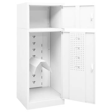 Saddle Cabinet White 53x53x140 cm Steel - Horse Tack Storage