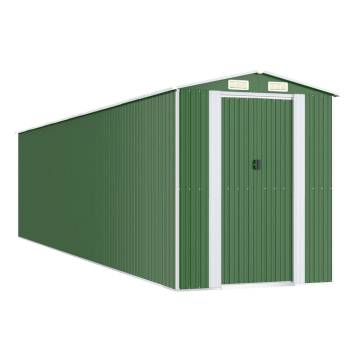 Garden Shed Green 192x855x223 cm | Galvanised Steel Storage