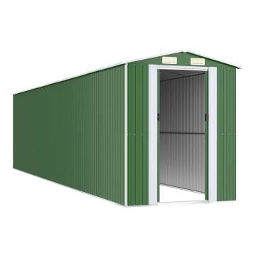 Garden Shed Green 192x855x223 cm | Galvanised Steel Storage