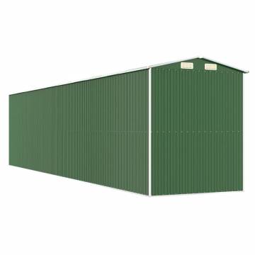 Garden Shed Green 192x855x223 cm | Galvanised Steel Storage