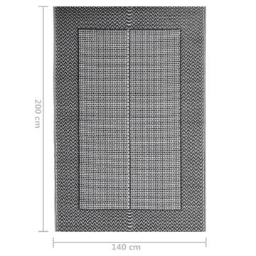 Trendy Outdoor Rug Black 140x200 cm - Stylish & Soft