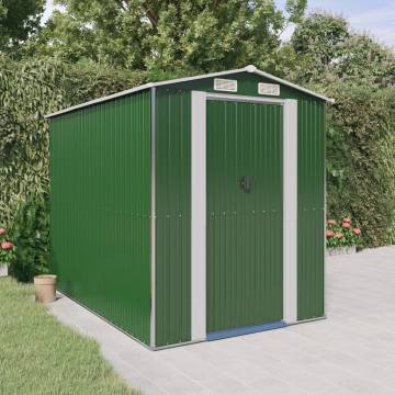 Garden Shed Green 192x274 cm - Durable Galvanised Steel