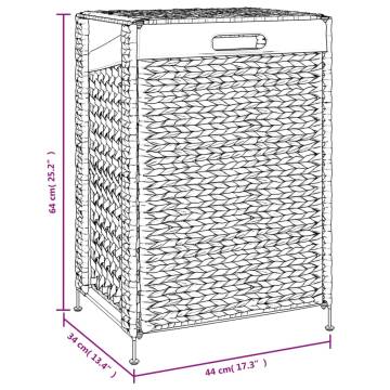 Laundry Basket 44x34x64 cm - Rustic Water Hyacinth Hamper