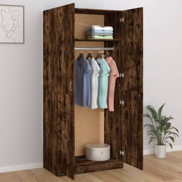 Wardrobe Smoked Oak 90x50x200 cm - Stylish Storage Solution