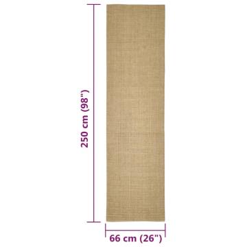 Sisal Rug for Scratching Post - Durable & Versatile 66x250 cm