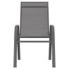 Stackable Garden Chairs - 4 pcs Grey Textilene Fabric