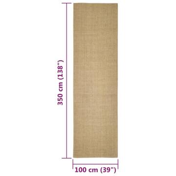 Durable Sisal Rug for Scratching Post - 100x350 cm