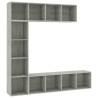 3 Piece Concrete Grey Book/TV Cabinet Set - Hipomarket