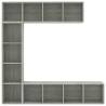 3 Piece Concrete Grey Book/TV Cabinet Set - Hipomarket