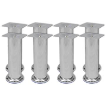 Round Sofa Legs 8 pcs Chrome 180 mm | Modern & Sturdy Design