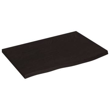 Dark Brown Solid Wood Oak Table Top - 60x40 cm | HipoMarket