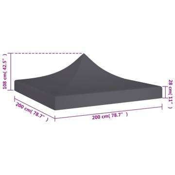 Party Tent Roof 2x2m Anthracite - Durable & Weather Resistant