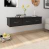 Wall-mounted Drawer Shelf Black 88x26x18.5 cm Engineered Wood Colour black Quantity in Package 1 Number of Pieces 