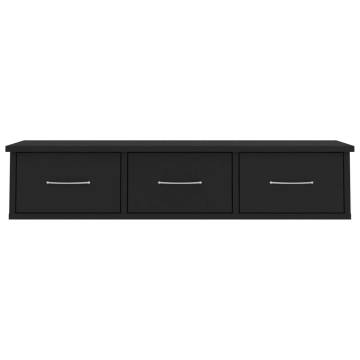 Wall-Mounted Drawer Shelf Black 88x26x18.5 cm - Stylish Storage