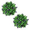 Set of 2 Artificial Boxwood Balls with Lavender - 28 cm